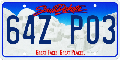 SD license plate 64ZP03