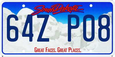 SD license plate 64ZP08