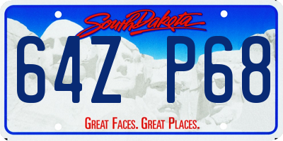 SD license plate 64ZP68