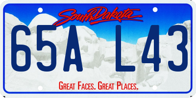 SD license plate 65AL43