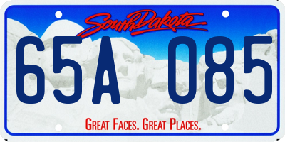 SD license plate 65AO85