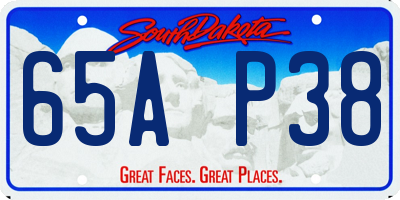 SD license plate 65AP38
