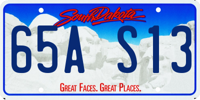 SD license plate 65AS13
