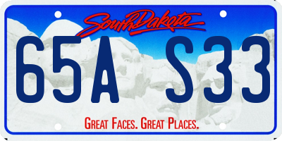 SD license plate 65AS33