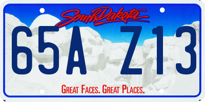 SD license plate 65AZ13