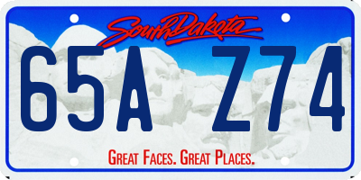 SD license plate 65AZ74