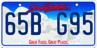 SD license plate 65BG95