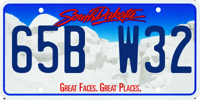 SD license plate 65BW32