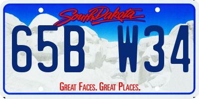 SD license plate 65BW34