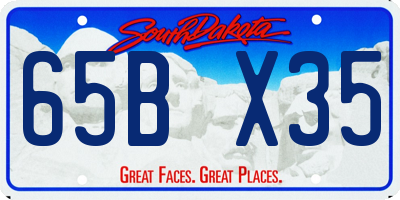 SD license plate 65BX35