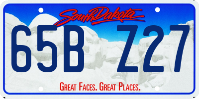 SD license plate 65BZ27