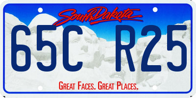 SD license plate 65CR25