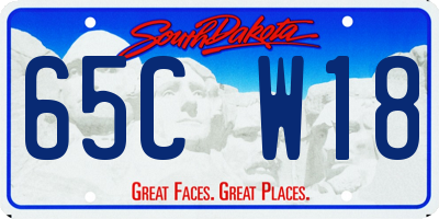 SD license plate 65CW18