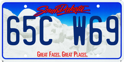 SD license plate 65CW69