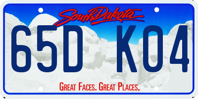SD license plate 65DK04