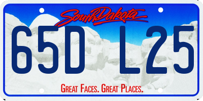 SD license plate 65DL25