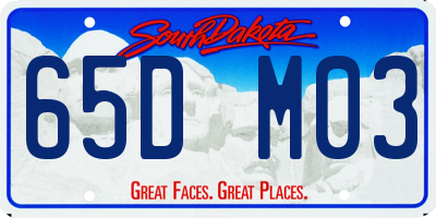 SD license plate 65DM03