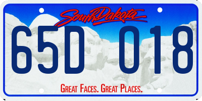 SD license plate 65DO18