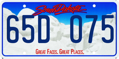 SD license plate 65DO75
