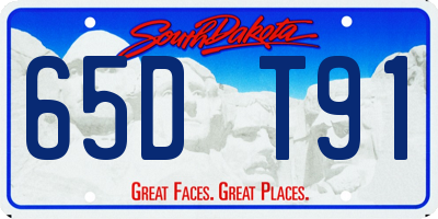 SD license plate 65DT91