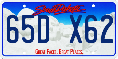 SD license plate 65DX62