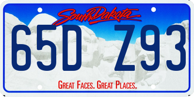 SD license plate 65DZ93