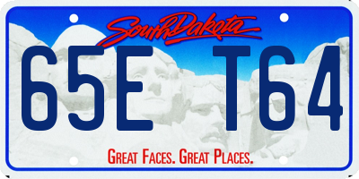SD license plate 65ET64