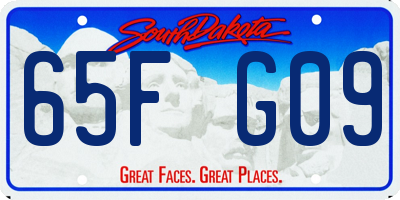 SD license plate 65FG09