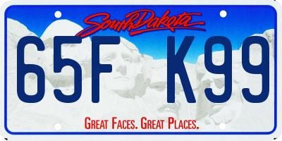 SD license plate 65FK99