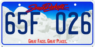 SD license plate 65FO26