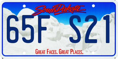 SD license plate 65FS21
