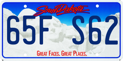 SD license plate 65FS62