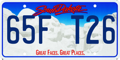 SD license plate 65FT26
