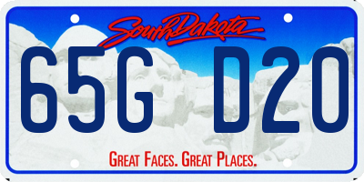 SD license plate 65GD20
