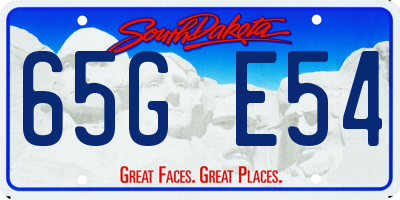 SD license plate 65GE54