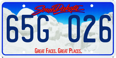 SD license plate 65GO26