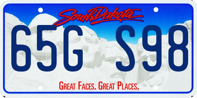 SD license plate 65GS98
