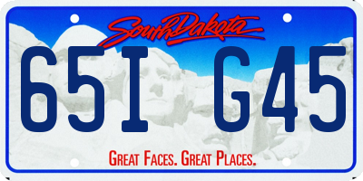 SD license plate 65IG45