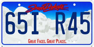 SD license plate 65IR45