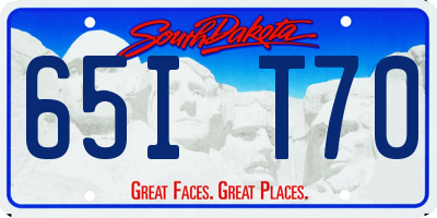 SD license plate 65IT70