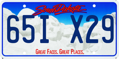 SD license plate 65IX29