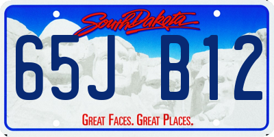 SD license plate 65JB12