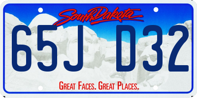 SD license plate 65JD32