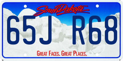 SD license plate 65JR68