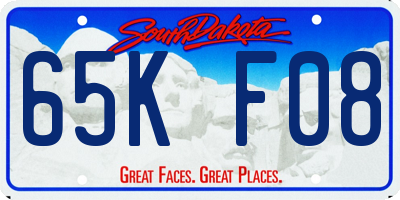 SD license plate 65KF08