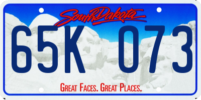 SD license plate 65KO73