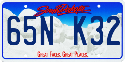 SD license plate 65NK32