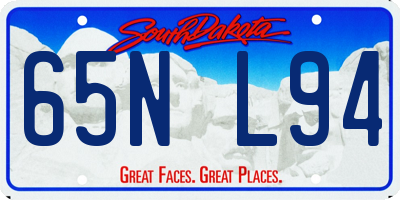 SD license plate 65NL94