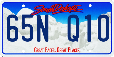 SD license plate 65NQ10