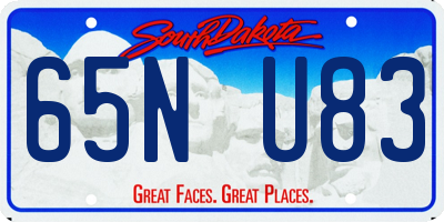 SD license plate 65NU83